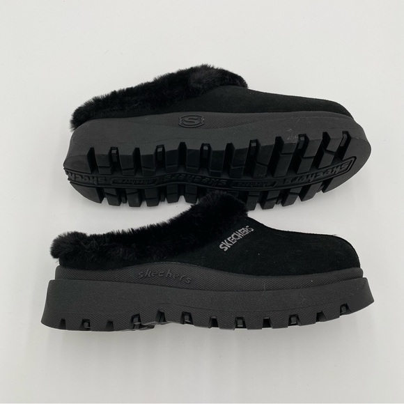 Skechers USA Shindigs Fortress Faux Fur Slip‎ On Clogs Shoes Slippers 6 (NWOT) - Picture 6 of 8